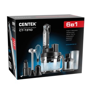 Блендер Centek CT-1310 1200Вт, шинковка 2.0л (+нарезка КУБИКОВ 8х8мм), чоппер 0.5, венчик, стакан