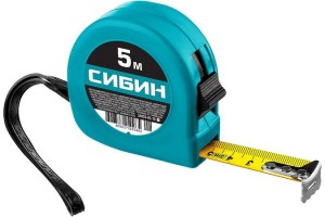 Рулетка СИБИН 5м / 19мм в пластиковом корпусе 34020-05-19