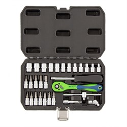 Набор инструментов, 1/4", CrV, пластиковый кейс 29 предм. Сибртех 13523