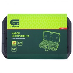 Набор инструментов, 1/4", CrV, пластиковый кейс 29 предм. Сибртех 13523