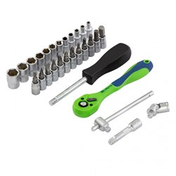 Набор инструментов, 1/4", CrV, пластиковый кейс 29 предм. Сибртех 13523