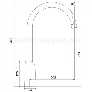Смеситель для кухни черный Gappo G4003-6