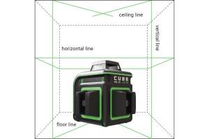 Построитель лазерных плоскостей (лазерный уровень) ADA CUBE 360-2V GREEN Professional Edition
