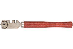 Стеклорез роликовый, 6 роликов, деревянная ручка FIT 16917