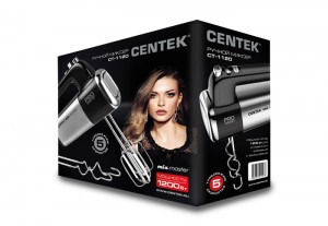 Миксер Centek CT-1120 (черн/сталь) 1200Вт