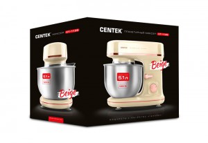 Планетарный миксер Centek CT-1139  1300Вт, чаша 5.1л, 3 насадки