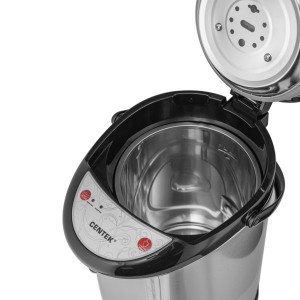 Термопот Centek CT-1083 (сталь) 5.0л 850Вт, 3 способа подачи, повторное кипячение, двойная защита