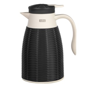 Термос LARA Black 1000мл, стеклянная колба, стилизация под ротанг LR04-80 Black