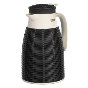 Термос LARA Black 1000мл, стеклянная колба, стилизация под ротанг LR04-80 Black