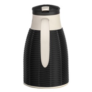 Термос LARA Black 1000мл, стеклянная колба, стилизация под ротанг LR04-80 Black