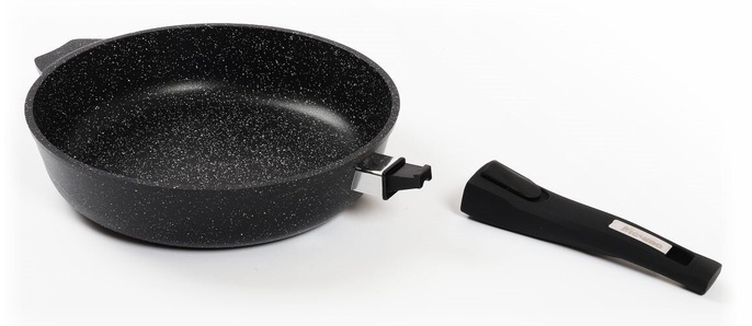 Сковорода индукционная 22см АП Гранит black Induction Pro со съемной ручкой арт. 022802И