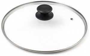 Крышка LARA 24см стеклянная универсальная, стильная ручка LR01-97