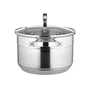 Кастрюля LARA (нерж) серия AURORA 11.5*18см, 2.8л, стал.ручки, капсулир индукц дно, крышка LR02-401