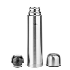 Термос LARA (сталь) - 1000 мл, КЛАПАН, двойные стенки, крышка-чашка LR04-11