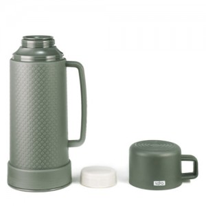 Термос LARA  1000 мл, стеклянная колба, долгое сохранение, кружка LR04-82