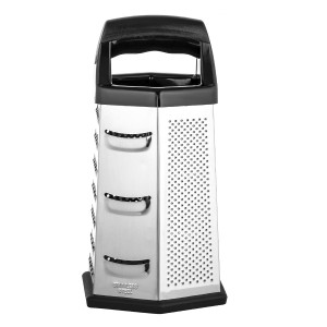 Терка металлическая универсальная LARA 6-ти гранная 230 мм с ручкой, нескользящее основание LR07-53