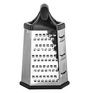 Терка металлическая универсальная LARA 6-ти гранная 230 мм с ручкой, нескользящее основание LR07-53