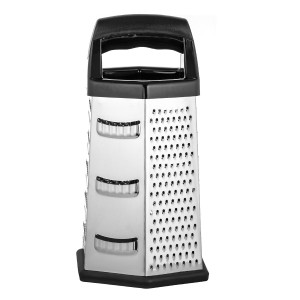 Терка металлическая универсальная LARA 6-ти гранная 230 мм с ручкой, нескользящее основание LR07-53