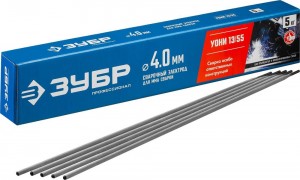 Электрод УОНИ 13/55 с основным покрытием d 4,0*450мм (5кг) ЗУБР 40025-4.0