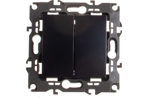 Модуль выключателя ЭРА 2-кл Черный 12-1104-05