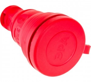 Штепсель (разъём) гнездо каучук с крышкой ЭРА R8-RED 2P+PE 1х16А 220-240V красный IP44 4950 (Турция)