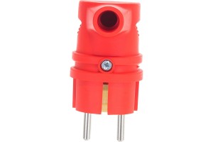 Вилка угловая каучук ЭРА V9-RED 2P+PE 1х16А 220-240V красная IP44 4981 (Турция)