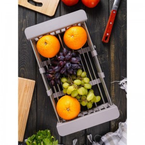 Коландер раздвижной для кухонной мойки серый GERHANS K30300