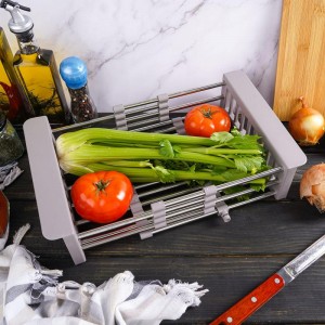 Коландер раздвижной для кухонной мойки серый GERHANS K30300