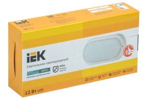 Светильник светодиодный IEK ДБП-12w 4000К 800Лм IP54 овальный пластиковый белый