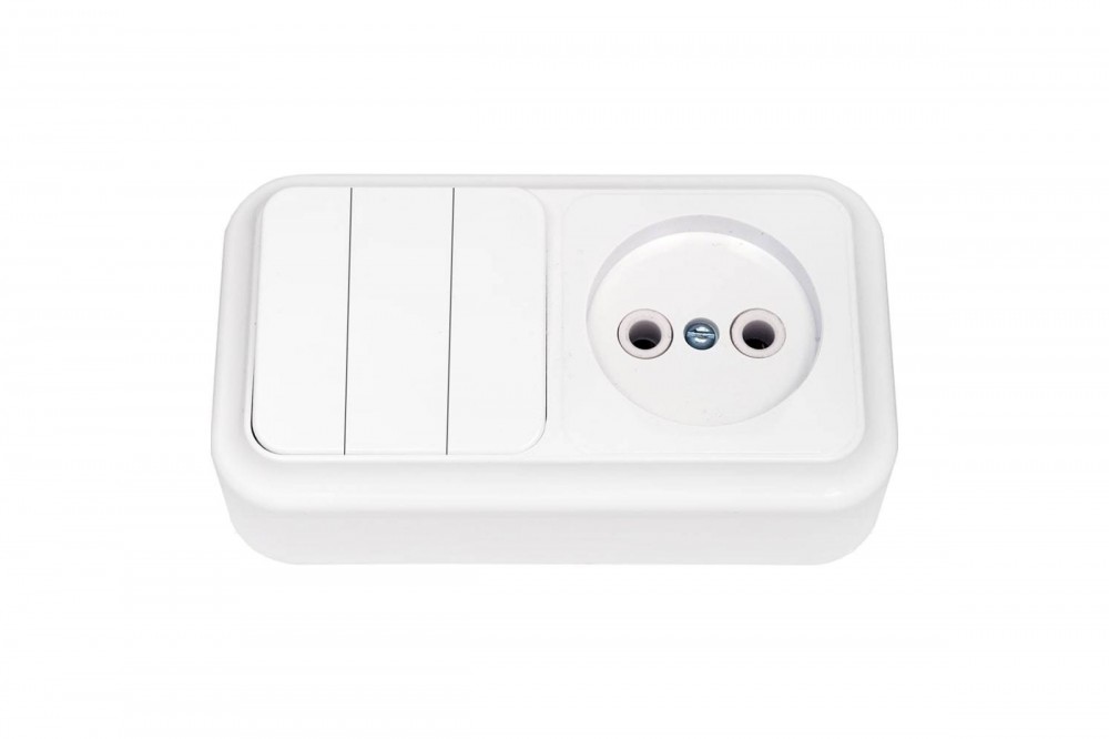 Блок bylectrica(роз 16А 3кл.выкл 10А) бел 3В-РЦ-525