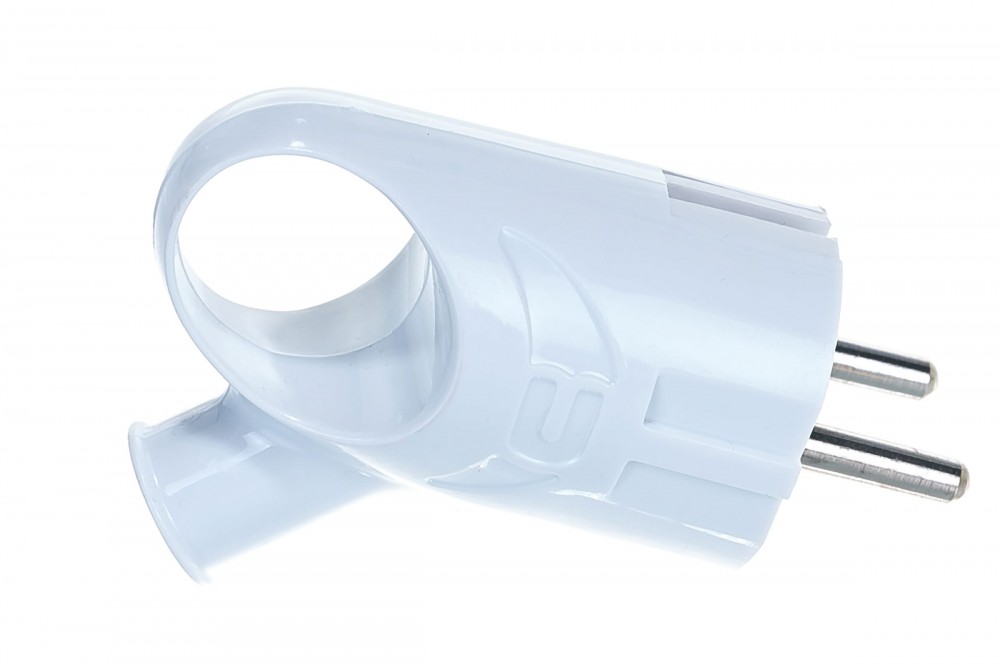 Вилка эл с/з угл с ушком бел 16А 250В (еврослот) UNIVersal А112