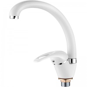 Смеситель для кухни с гайкой белый LEDEME L5902W