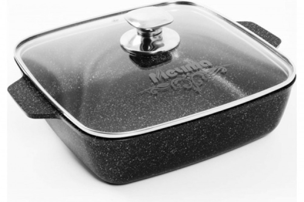 Жаровня квадратная 28*28см АП Гранит black 39802