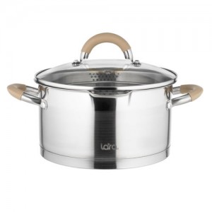 Набор посуды LARA серия БЕРЛИН 6 пр. (1.7+3.1+5.5л) индукционное капс. дно, крышка дуршлаг LR02-119