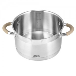 Набор посуды LARA серия БЕРЛИН 6 пр. (1.7+3.1+5.5л) индукционное капс. дно, крышка дуршлаг LR02-119