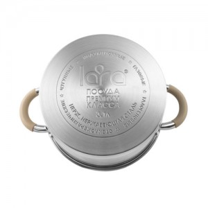 Набор посуды LARA серия БЕРЛИН 6 пр. (1.7+3.1+5.5л) индукционное капс. дно, крышка дуршлаг LR02-119