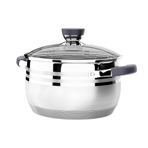 Кастрюля LARA (нерж) серия  20см, 3.9л, стал.ручки, капсул индук дно, жароп.крышка LR02-472