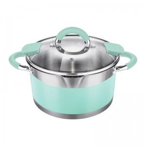 Кастрюля LARA (нерж) MINT 24*13см, 5,7л, носик, индукционное дно, крышка с бортом LR02-544