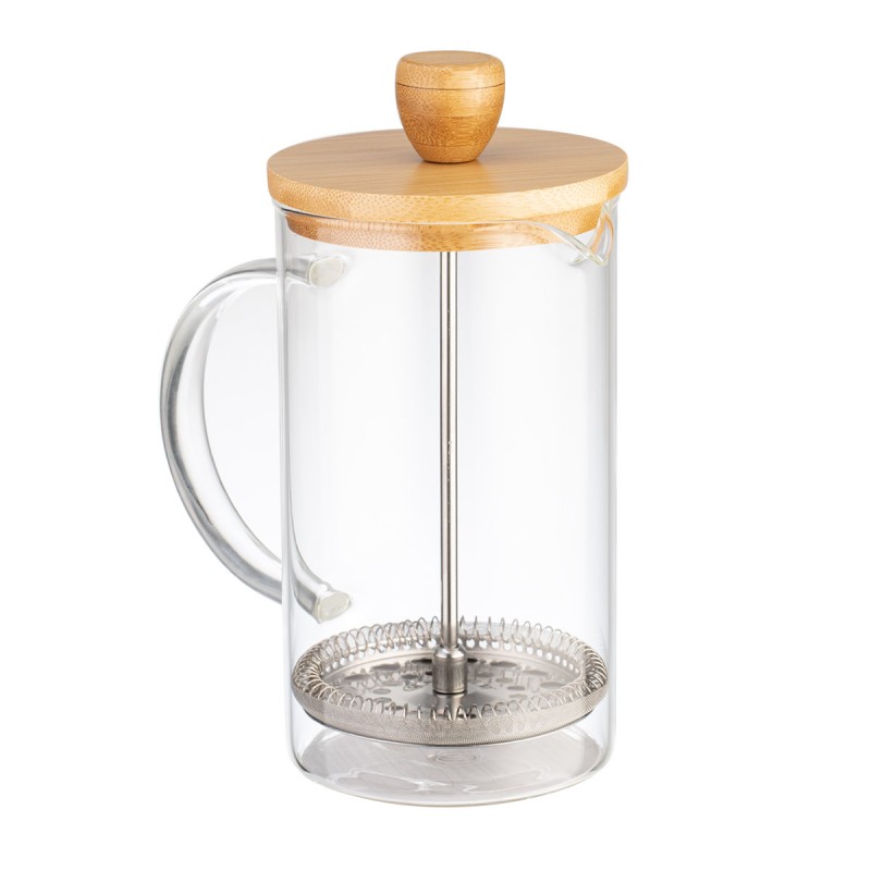 Френч-пресс LARA 600мл экологически чистый материал, крышка-бамбук,304 LR06-52-600