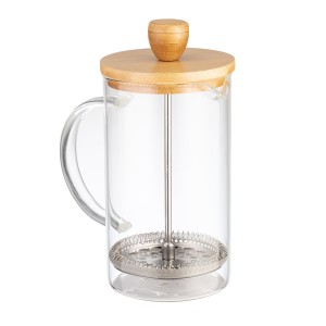 Френч-пресс LARA 600мл экологически чистый материал, крышка-бамбук,304 LR06-52-600