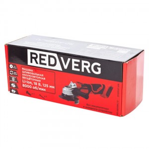 Угловая шлифовальная машина аккумул. бесщет. RedVerg RD-AG18BL/U