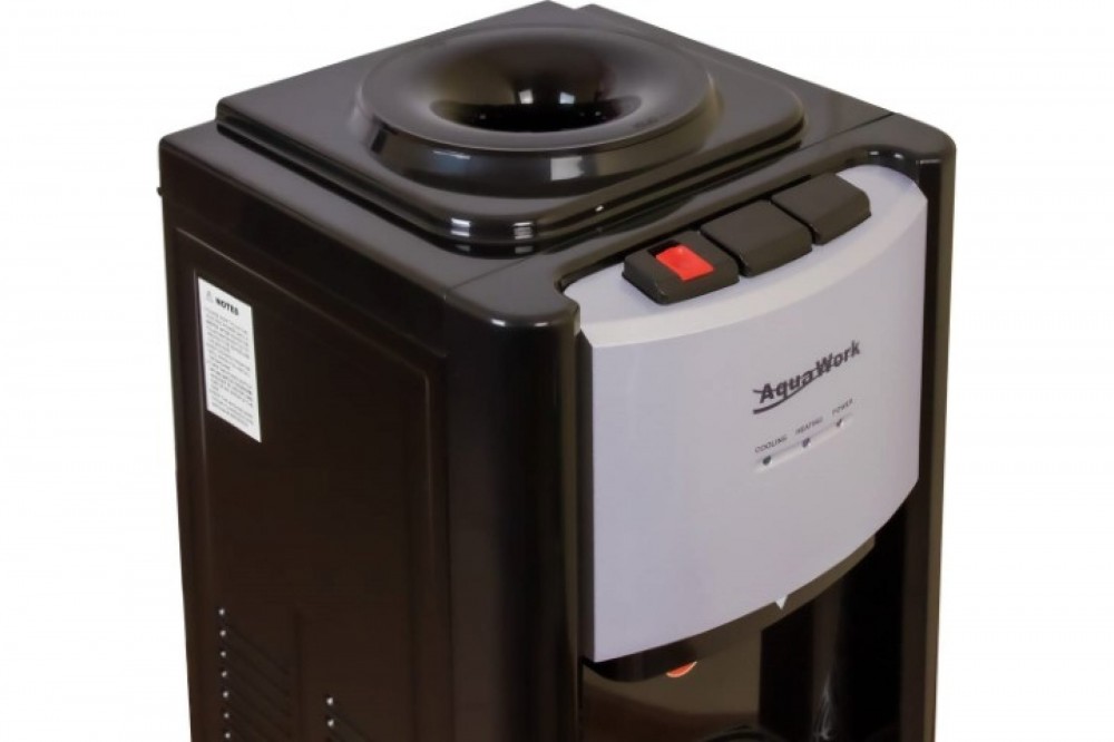 Кулер Aqua Work TY-LWYR33В черный/серебристый напольный, компрессор, 3 крана, холодильник