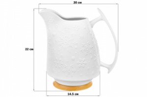 Кувшин "Снежинки" 20*14,5*22 см, 1,9 л, на деревянной подставке