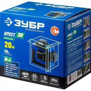 Нивелир ЗУБР КРЕСТ 3D лазерный 34909