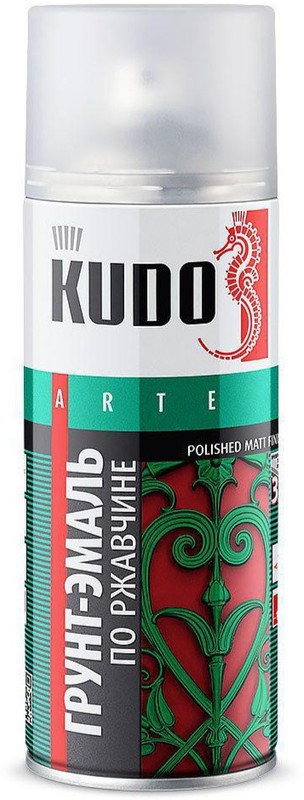Грунт-эмаль по ржавчине зеленая аэрозоль RAL6002 520 мл KUDO 316002