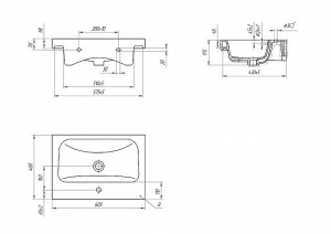 Раковина встраиваемая MODO 60 1 отв,белый Сорт1 S-UM-MOD60/1 18252