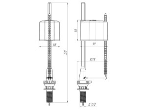 Клапан (арматура) д/унитаза нижняя подводка 1/2 АниПласт WC5550