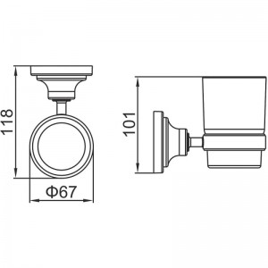 Стакан одинарный настенный LEDEME L1406