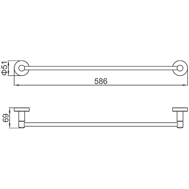 Полотенцедержатель одинарный 60 см LEDEME L71701