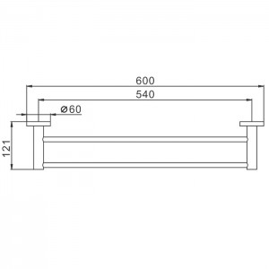 Полотенцедержатель двойной черный FRAP F30209